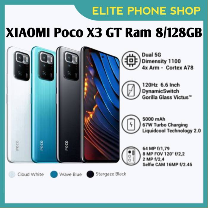 値下げ】新品 POCO X3 GT 8GB/128GB ブラック/設定お手伝い無料